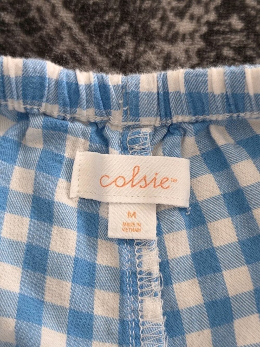 COLSIE Women's Blue/White Check  Woven Drawstring Pajama Pants M - Picture 2 of 10